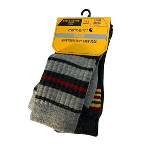 Carhartt Midweight Stripe Crew Sock 2-Pack women’s medium crew socks 7-9.5